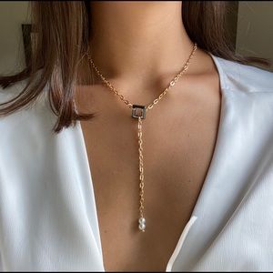 Gold Lariat Necklace